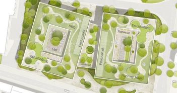 Innovatives und nachhaltiges Gebäudeensemble in Düsseldorf-Heerdt (Foto: Deutsche Rückversicherung)