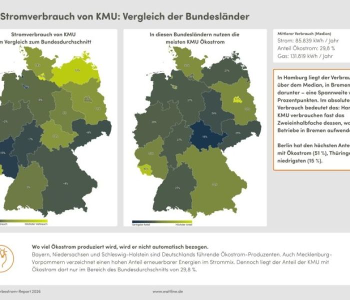 Stromverbrauch von KMU: Vergleich der Bundesländer (Foto: wattline GmbH)