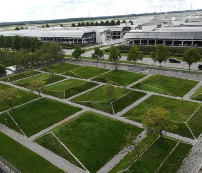 Auf dem Dach, Begrünung: begehbare Landschaften (Foto: Landesinnungsverband des Dachdeckerhandwerks Rheinland-Pfalz)